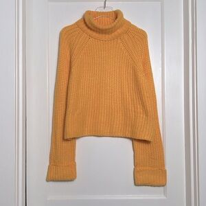 NWT Bershka Chunky Knit Turtleneck M/L Sherbert Orange